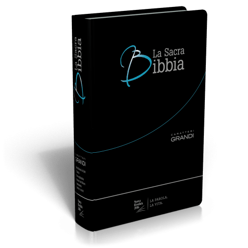 Italien, Bible NR2006 gros caractères - Modèle souple, fibrocuir noir, tranches argentées