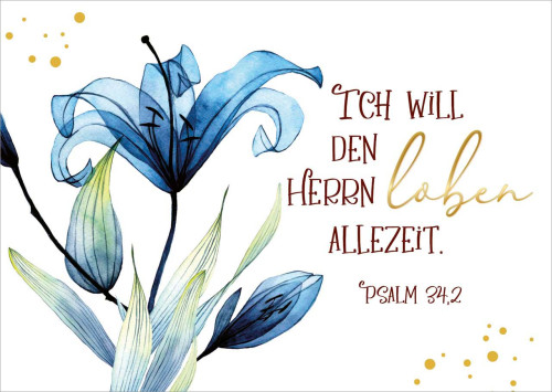 Postkarte Ich will den HERRN loben GF - 10 Stück pro Päckchen