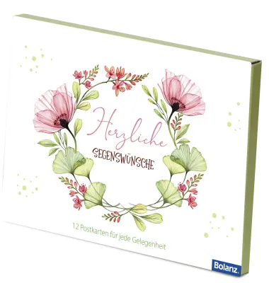 Postkartenbox „Lovely“ - 12 verschiedene Postkarten in einer Box mit Magnetverschluss