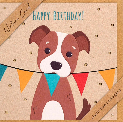 Faltkarte Happy Birthday Hund
