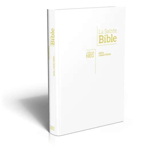 Bible Segond NEG, gros caractères, blanche - Couverture souple en toile, tranche or
