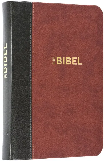 Schlachter Bibel 2000 - Taschenausgabe mit Parallelstellen Angabe - Zweifarbig Grau-braun - Goldrand