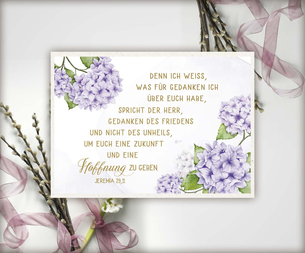 Postkarten Gedanken des Friedens - Jeremia 29,11
