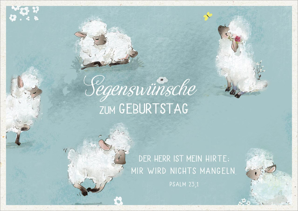 Postkarten Segenswünsche zum Geburtstag - PS 23,1 Schafe