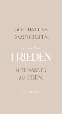 Metallschild Frieden - Kolosser 3,15