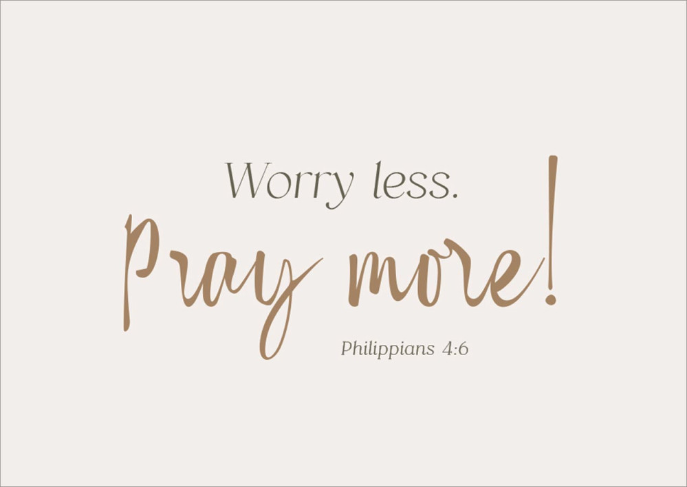 Postkarte alive Worry less. Pray more!