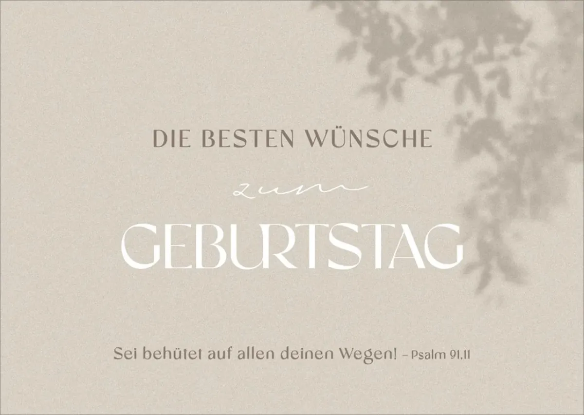 Postkarten alive Die besten Wünsche zum Geburtstag - Psalm 91.11