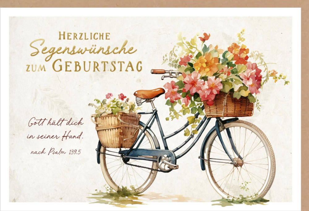 Faltkarte Gott hält dich - Fahrrad