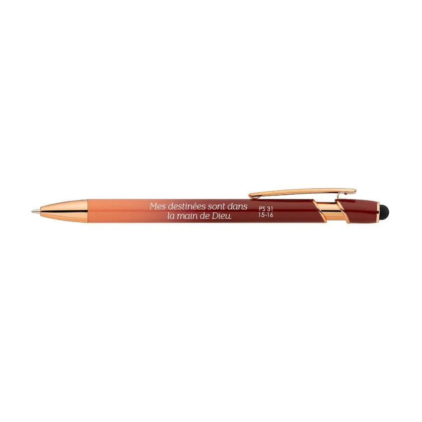 Stylo alu Princy bordeaux « Mes destinées... » Ps. 31.15-16
