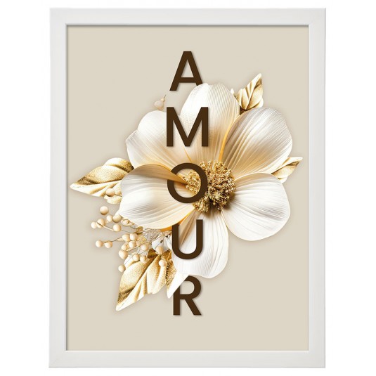 Cadre floral  «Amour» - Format A4