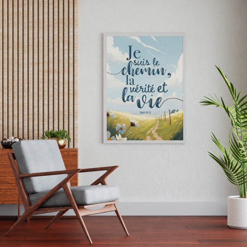 Cadre floral  «Je suis le chemin, la vérité et la vie» - Format A3