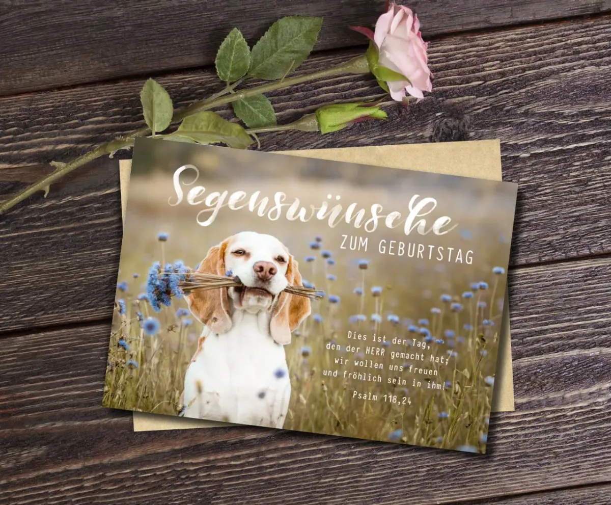 Faltkarte süßer Hund - Psalm 118:24