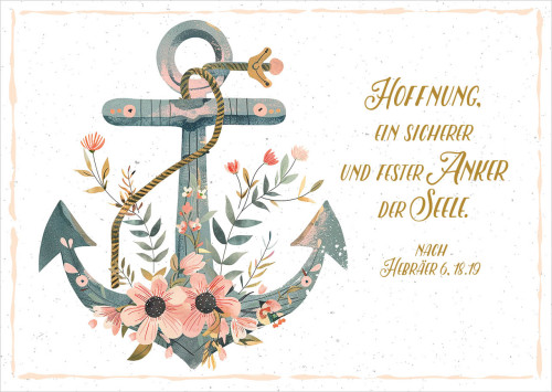 Postkarten ein sicherer Anker - Hebräer 6.18.19
