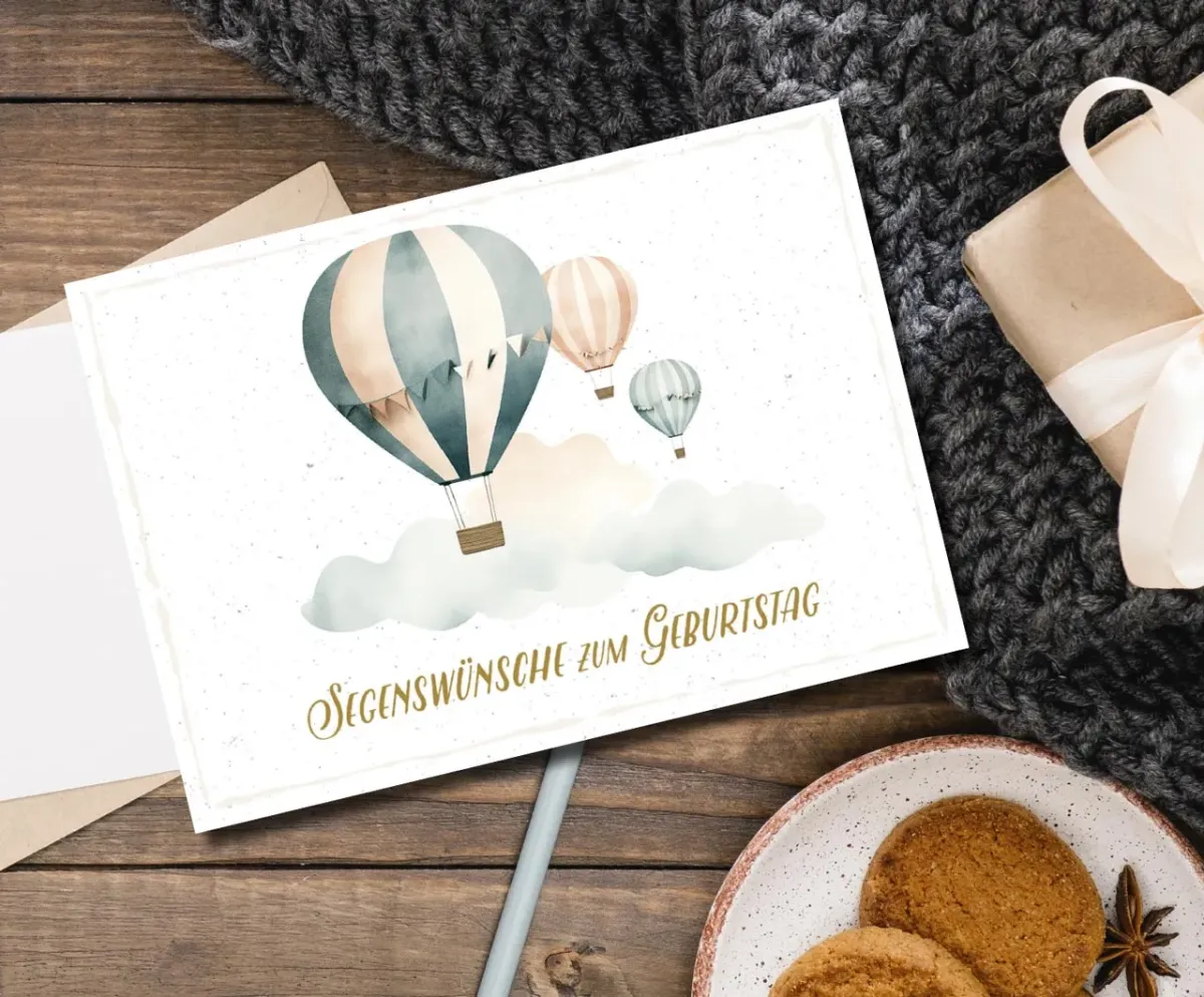 Postkarten Heißluftballon