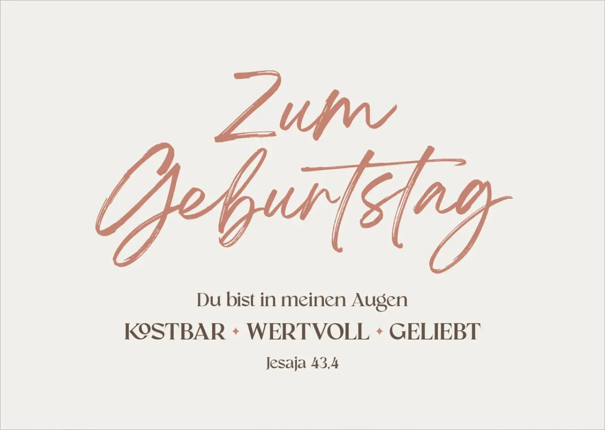 Postkarten kostbar - wertvoll - geliebt - Jesaja 43.4