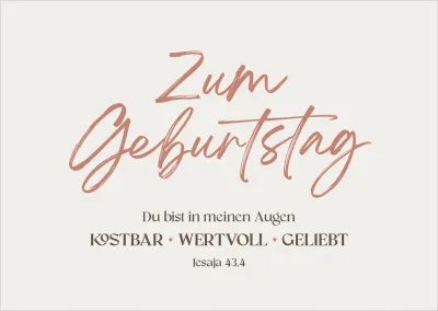 Postkarten kostbar - wertvoll - geliebt - Jesaja 43.4