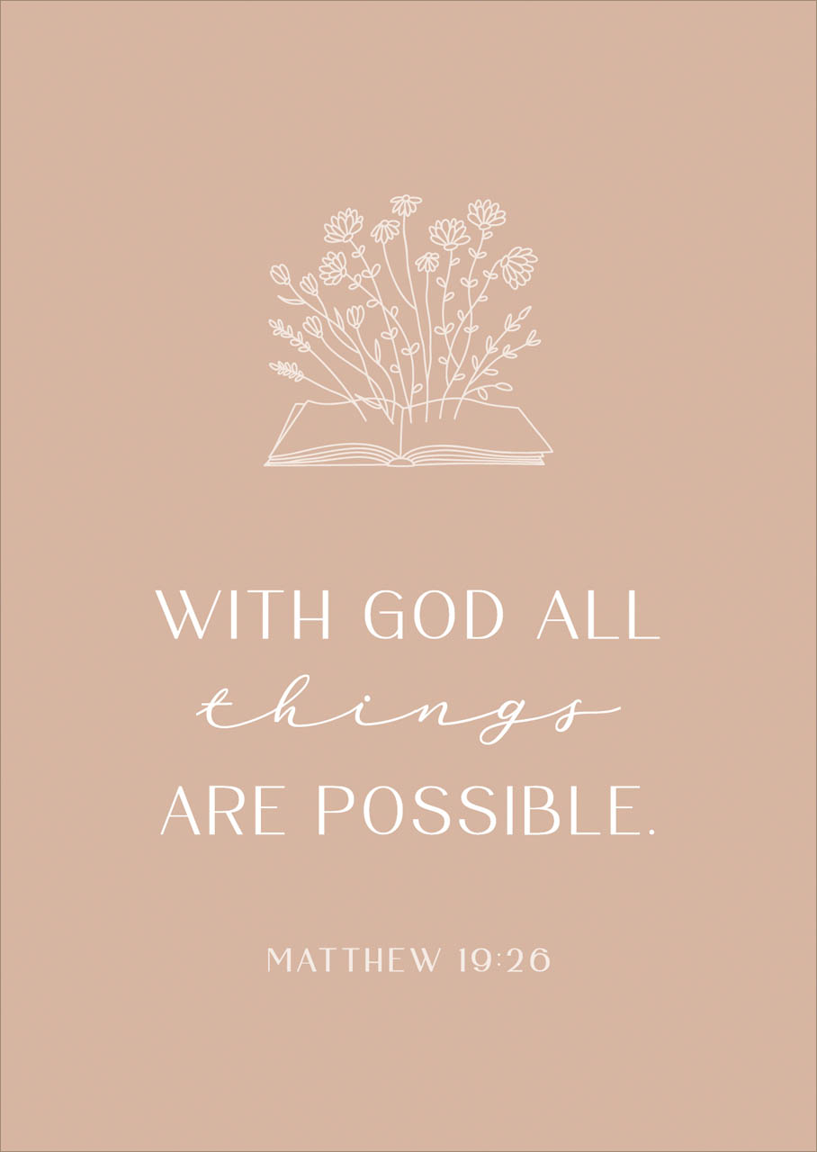 Postkarten with God - Matthew 19:26