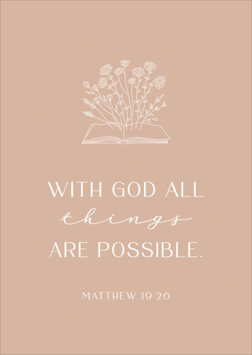 Postkarten with God - Matthew 19:26