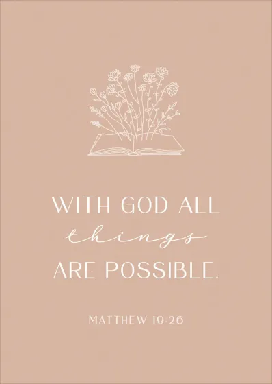 Postkarten with God - Matthew 19:26