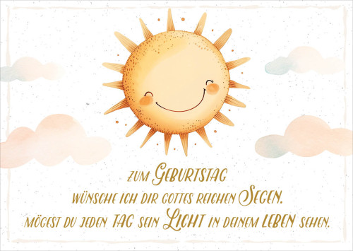 Postkarten Sonne zum Geburtstag