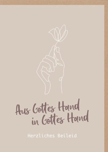 Faltkarte Trauer - Gottes Hand - Psalm 31:16