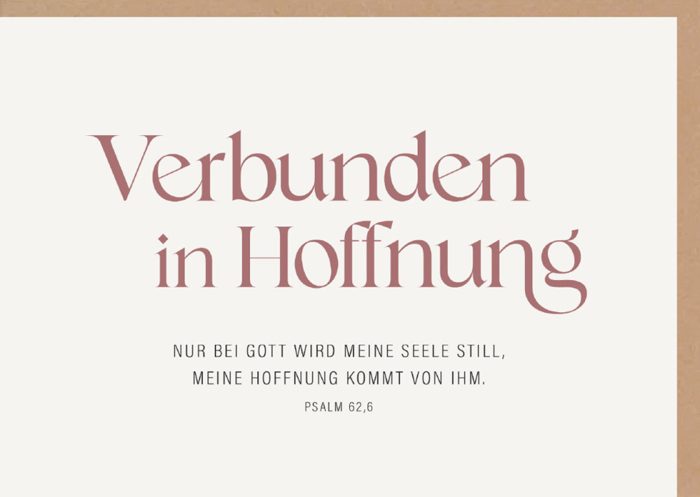 Faltkarte Verbunden in Hoffnung - Psalm 62,6