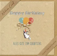 Doppelkarte Happy Birthday Luftballons - Philipper 4,4
