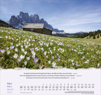 Berge dreisprachig: Deutsch, Französisch, Englisch - Wandkalender