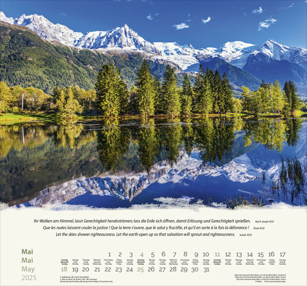 Berge dreisprachig: Deutsch, Französisch, Englisch - Wandkalender