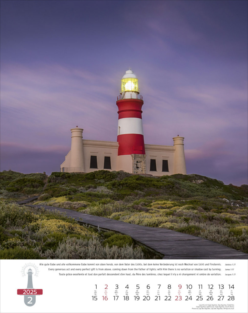 Leuchttürme, Phares, Lighthouses Dreisprachig Deutsch, Französisch, Englisch - Super-Wandkalender