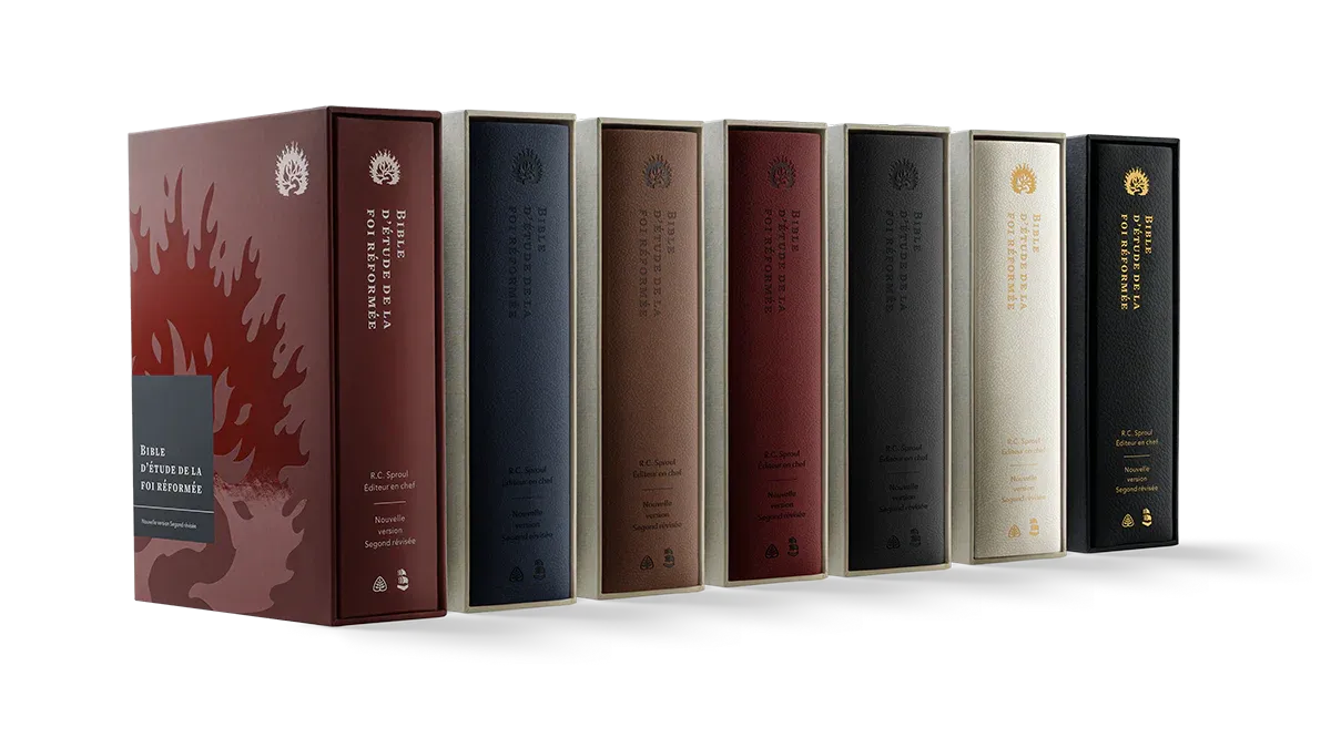 Bible d’étude de la foi réformée - Rouge brique, Similicuir, tranches or, un signet