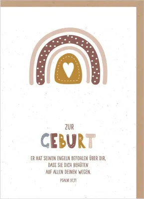 Faltkarte zur Geburt - Psalm 91,11