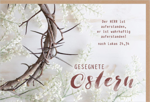 Faltkarte Dornenkrone Ostern - nach Lukas 24,34