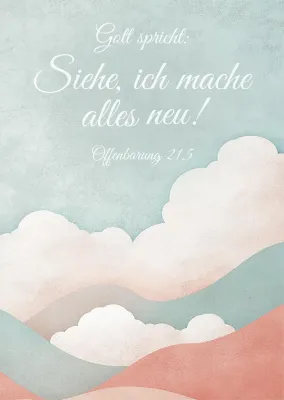 Poster A2 JL 2026 Motiv Wolken - Offenbarung 21,5