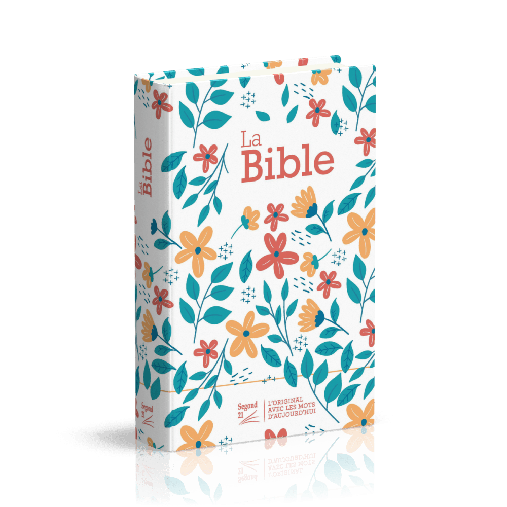 Bibel Segond 21, französisch (Premium Style) - gestepptes Hardcover aus Canvas mit Blumenmuster