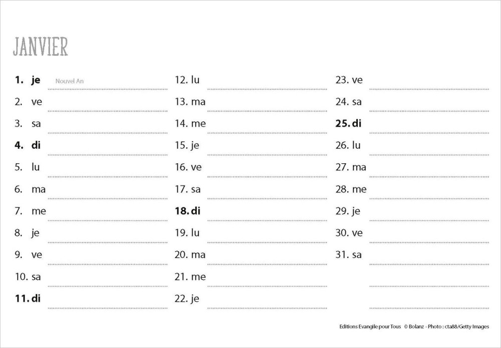 Bon berger (Le) - Calendrier cartes postales, horizontal