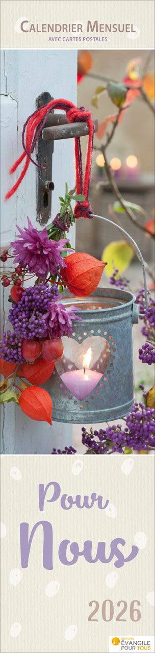 Pour nous (Fleurs) - Calendrier cartes postales, vertical