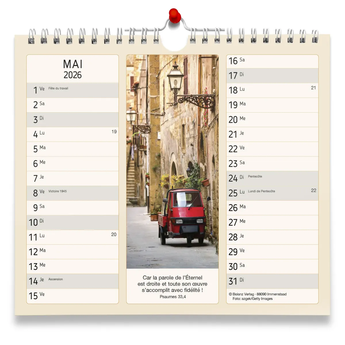 Partage - calendrier de table
