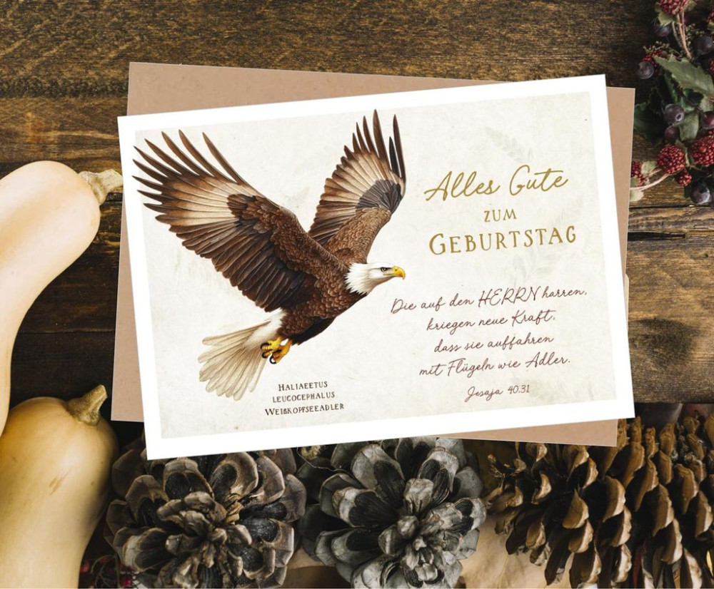 Faltkarte Adler - Jesaja 40,31