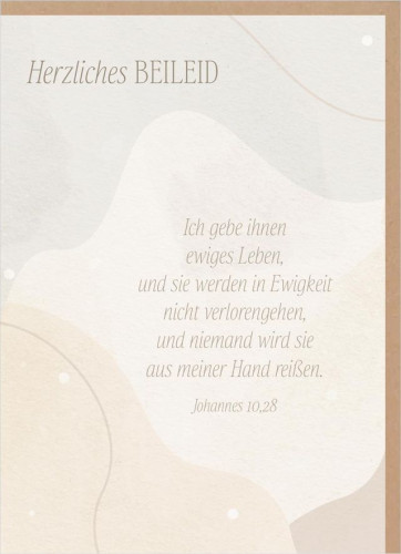 Faltkarte Herzliches BEILEID - Johannes 10,28
