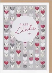 Faltkarte Alles Liebe - Herzen - Jesaja 43,2
