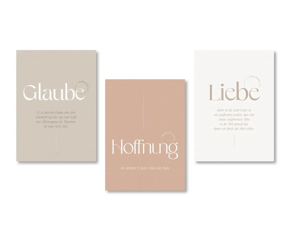 Poster Fatzer Glaube, Hoffnung, Liebe DIN A3 3er Set