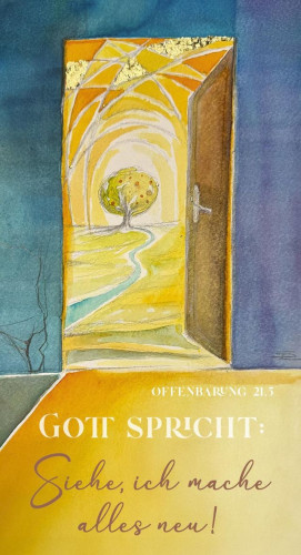 Metallschild Jahreslosung 2026 Riedel - Offenbarung 21,5