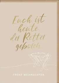 Faltkarte Frohe Weihnachten Krippe - Lukas 2,11