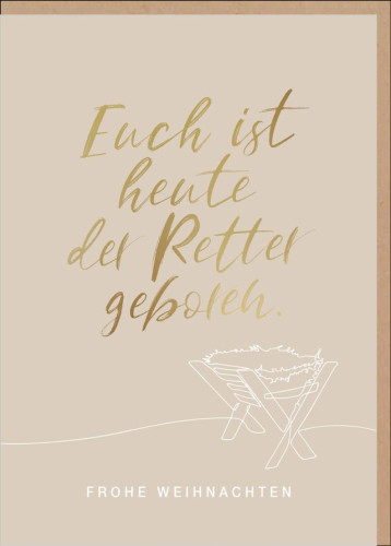Faltkarte Frohe Weihnachten Krippe - Lukas 2,11