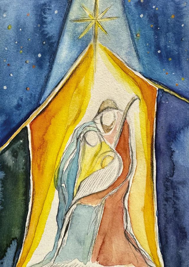 Postkarten Krippe Simone Riedel - Jesaja 9,5