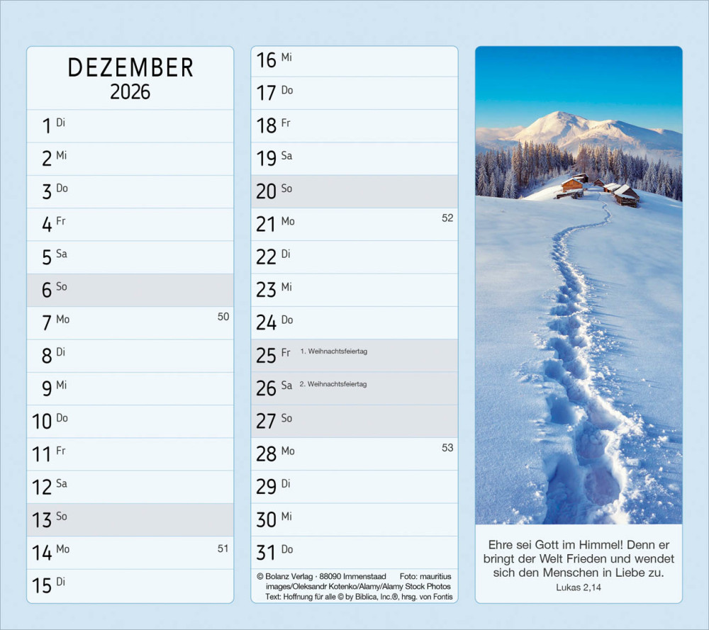 Vormerk-Kalender mit Bibelversen - Terminplaner
