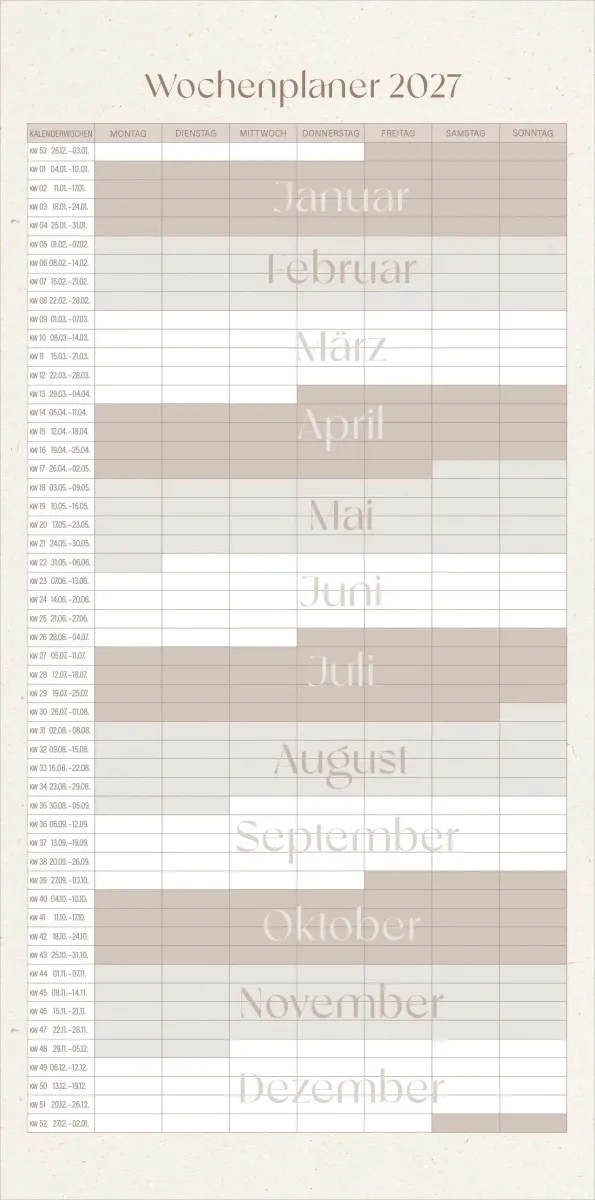 Kalender Alltag voller Liebe - Familien-Terminplaner