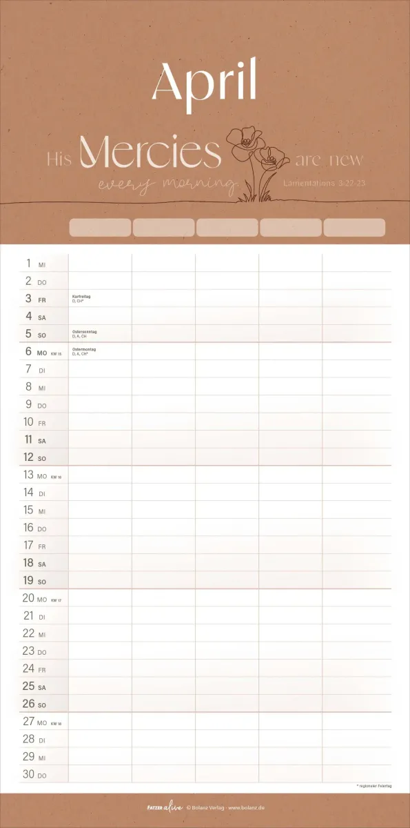 Kalender Alltag voller Liebe - Familien-Terminplaner