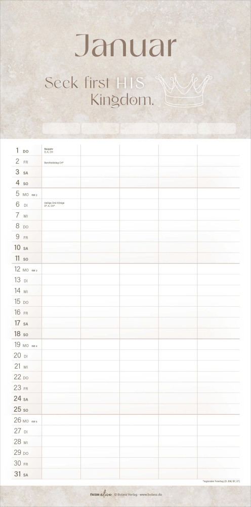 Kalender Alltag voller Liebe - Familien-Terminplaner